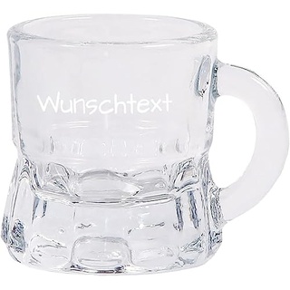 Alsino 1 Personalisiertes Schnapsglas mit Henkel 2 cl Shotgläser Pinnchen Wunschtext Glas 2cl personalisiert Shotglas Name oder Text