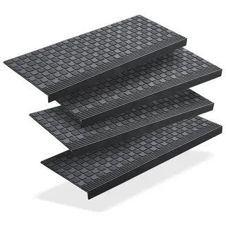 Stufenmatte 4x Gummi 65x25cm Treppenstufen Außen Antirutschmatten Made in EU, BigDean schwarz