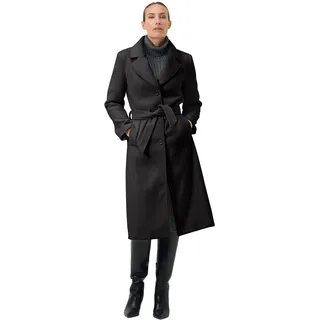 RICANO Rosanna Damen Mantel – Eleganter Kurzmantel mit Reverskragen und Gürtel, Vielseitig in Schwarz, Camel, Grau und Creme, Made in Italy (DE/NL/SE/PL, Alphanumerisch, L, Regular, Regular, schwarz) - L