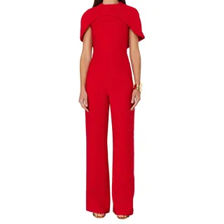 TRENDYOL Woven Red Stylish Jumpsuit with Cape Detail, TPRSS24TU00015