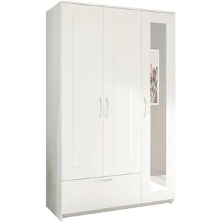 Pol-Power Drehtürenschrank Lepini 117 x 191 x 50 cm Weiß