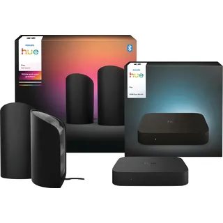 Philips Hue Play Wallwasher Schwarz Doppelpack + HDMI Sync Box 4K
