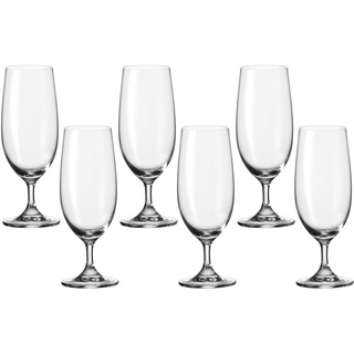 Leonardo Daily Bier-Gläser 6er Set, Tulpe mit gezogenem Stiel, spülmaschinenfeste Bier-Gläser mit gezogenem Stiel, Pils-Gläs, Höhe 19 cm, 360 ml, 063318