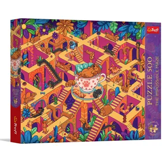 Trefl - Puzzle 500 Teile, The Impossible Maze: Die fröhlichen Dackel,