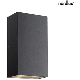 Nordlux LED Außenleuchte ROLD LED Wandleuchte, eckig, 2x 5W LED, 3000K, 750lm, IP44, schwarz NORD-84151003