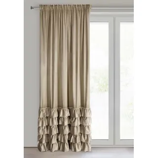 Eurofirany Carli Samtvorhang Kräuselband 140 x 270 cm Dunkelbeige