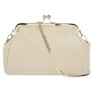 Cluty Abendtasche Leder Beige