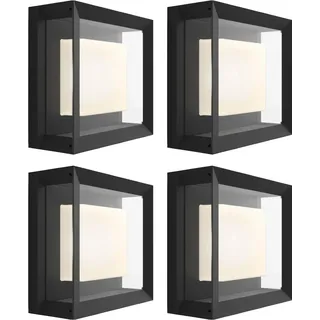 Philips Hue Econic Wandleuchte White & Color Schwarz modern 4er-Pack