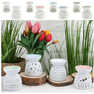 Cepewa Duftlampe 4er Set 9x9,5 cm Weiß/Blau/Rosa/Grün