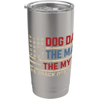 Dog Dad The Man The Myth The Snack Dealer Amerikanische Flagge Doppelwandiger Edelstahl-Thermobecher