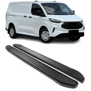 Omac Trittbretter für Ford Tourneo Custom 2023-2026 L1 Aluminium 2X Schwarz | Seitenschweller, fahrzeugspezifische Passform