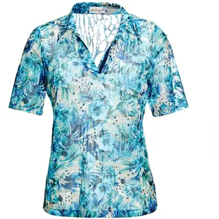 GOLDNER Sommerkleid Mini Gemustert Blau 46