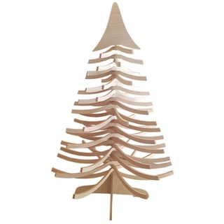 Deko AS Künstlicher Weihnachtsbaum Weihnachtsbaum-Tannenbaum natur - "Klapptanne" - 157x104 cm - 20167, Tannenbaum aus Holz (furniert), zusammenfaltbar beige
