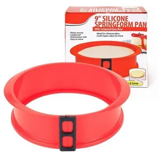 Silikon Springform rund 25 cm,Kuchen Backform, Silikon Antihaftbeschichtete Kuchen Backform Mit kratzfestem Glasbode,Antihaft-Funktion ,Perfekte