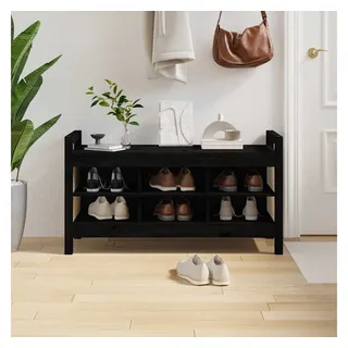 vidaXL Sitzbank Flurbank Schwarz 110 x 40 x 60 cm