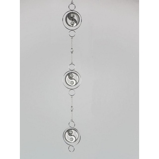 Formano Fensterdeko Hänger Yin-Yang 114cm Silber Metall Fensterschmuck Hängedeko