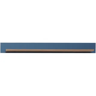Mid.you Wandboard, Blau, Braun, Eiche, Holzwerkstoff, 147x16x22 cm, Made in EU, Wohnzimmer, Regale, Wandboards