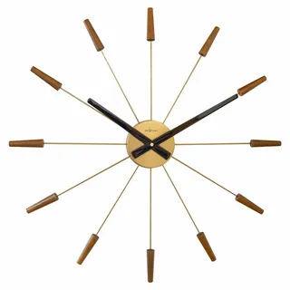 Nextime Wanduhr Plug Inn 58,0 cm 2610BR braun/weiß
