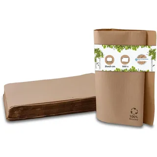 BIOZOYG Papiertischset aus Recyclingpapier I Platzdeckchen eckig Tischset Platzset Papier 500 Stück ungebleicht I Einweg Esstisch Unterlage für Teller Besteck Tassen Papierplatzsets 31x43 cm braun