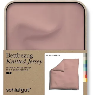 Schlafgut Bettbezug Premium Bettbezug Knitted Jersey (1 St), (1 St), Ton-in-Ton Reißverschluss, Bio-Baumwolle mit Elasthan, Uni, OEKO Tex rosa 240 cm x 220 cm