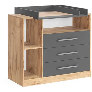 Vicco Wickelkommode Olina, Goldkraft Eiche/Anthrazit, 110 x 93 cm