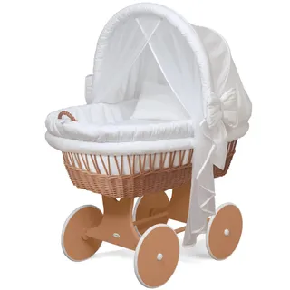 waldin Stubenwagen Baby Komplett aus Weide Zertifiziert EN 1130