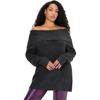 Ulla Popken Damen große Größen Übergrößen Plus Size Pullover, Schulterausschnitt, Langarm, weicher Feinstrick 809581 - 50-54