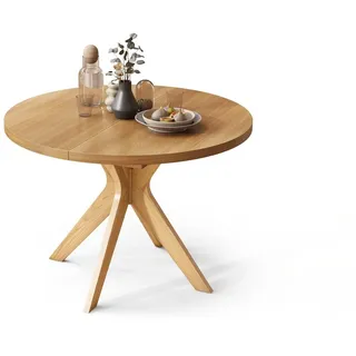 designimpex Esstisch Design Esstisch Renzo rund Esszimmer Tisch oval Echtholzfurnier, Esstisch, Esszimmertisch, Tisch, Ausziehtisch, Küchentisch, Esszimmer beige
