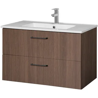 WELLTIME »Trento Badezimmerschrank mit Becken Bestseller«,... - 2 Jahre Gewährleistung - mind. 14 Tage Rückgaberecht - braun
