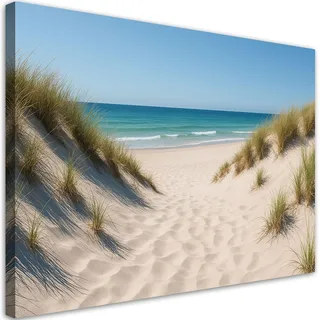LEINWANDBILD Strand Meer Dünen Shabby Chic 100x70cm
