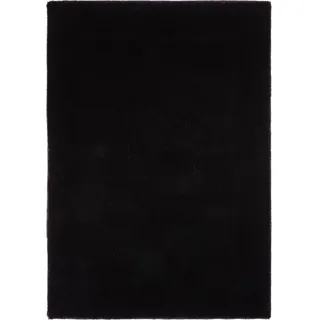 Novel Hochflorteppich Lima, Schwarz, Textil, Uni, rechteckig, 70x140 cm, in verschiedenen Größen erhältlich, Teppiche & Böden, Teppiche, Hochflorteppiche & Shaggys