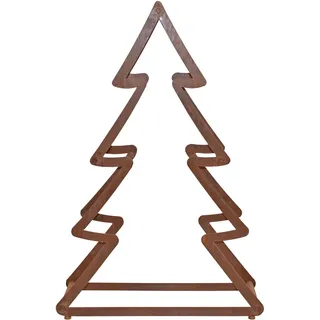 Dekobaum HOFMANN LIVING AND MORE "Weihnachtsbaum, Weihnachtsdeko aussen" Dekofiguren Gr. B/H/T: 64 cm x 95 cm x 24 cm, braun (rostbraun) Dekoweihnachtsbäume aus Metall, mit rostiger Oberfläche, Höhe ca. 95 cm
