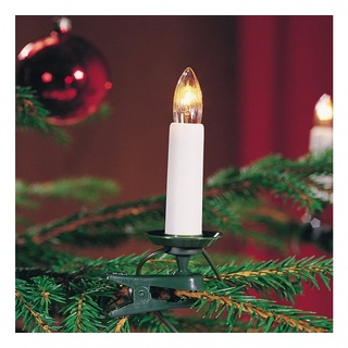 KONSTSMIDE LED-Christbaumkerzen Weihnachtsdeko, Christbaumschmuck, LED Baumkette, 35 warmweiße Dioden, klare Birnen, grünes Kabel grün|weiß