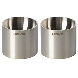 Eierbecher Edelstahl 2er Set, ** Single Haushalt, rostfrei, Design, handgeschliffen, made in Germany, Hiska E-102