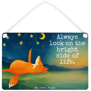 Mr. & Mrs. Panda Hinweisschild Fuchs Sterne Design, Dekobrett DIN A4, Weiß, Schild, Romantik, Positi, (Packung), Wandbild Holz Positiv Deko Wandtafel weiß DIN A4 | 29.7 cm x 10 cm x 21 cm
