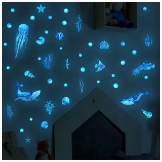 Leuchtende Sternen-deckenaufkleber, Leuchtende Meereslebewesen-aufkleber, Leuchtende Unterwasserwelt-wandaufkleber Für Kinderzimmer, Babyzimmer, Badezimmer