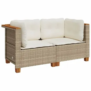 vidaXL Garten-Lounge-Set 2-tlg. beige