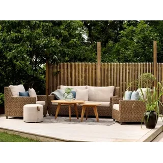 Brafab Sandkorn Loungegruppe 2, Geflecht natur, inkl. Kissen, 5-teilig