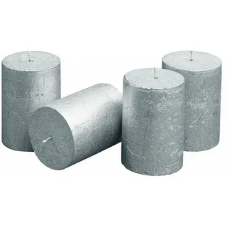 Loberon Mirabeau Stumpenkerze 4 St. silber