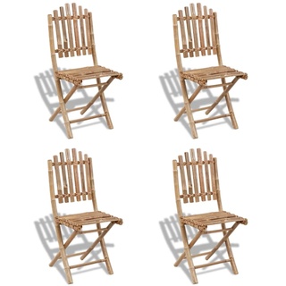 Camerina Gartenstühle Bambus 4 STK. Klappstühle Holzstuhl Gartenmöbel Terrasse Balkon Stuhl Stühle