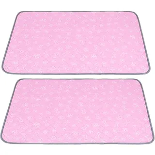 Mateju Wiederverwendbare Puppy Pads, 2 Stück Welpen Unterlage rin Absorption PIPI Matten für Hunde Welpenunterlagen, Mehrweg Waschbar Trainingspads für Hunde Katze (Rosa,150x90cm)