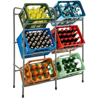 Tectake tectake® Getränkekistenregal, aus Stahl, guter Zugriff, 96 x 33 x 116 cm