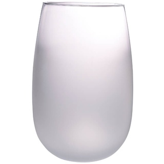 Sandra Rich Vase Glas Blumenvase Glasvase -Belly- rund weiss satiniert Ø 27 cm H 40 cm