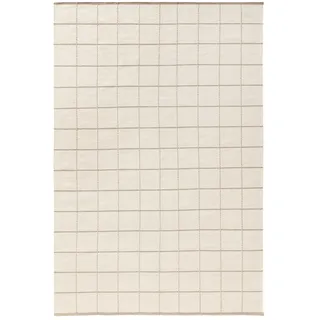 benuta Pure Wollteppich Gyda - Creme 160x230 cm - Wolle - Rechteckig & im Style: Geometrisch, Natural Living - Pflegeleicht für Wohnzimmer Schlafzimmer