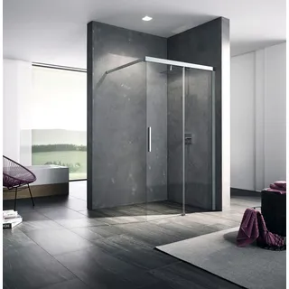 Kermi Nica Walk-In-Dusche mit Schiebetür rechts 140 x 200 cm Klarglas silber hochglanz NIJ2R14020VPK