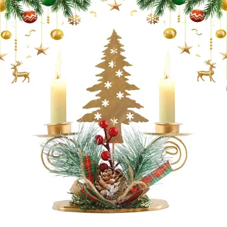 SilverChry Kerzenhalter Kerzenständer Weihnachten Deko Stumpenkerzen Esstisch Kerzenständer Hirsch Weihnachtsbaum Teelichthalter Stabkerzen Weihnacht Tischdeko Adventskranz Tisch Geschenke Wohnzimmer