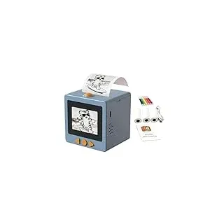 Hemousy AI Voice Sticker Printer, Mini Printer Sticker Maker Machine with Display for DIY, Diary, Photos - with 3 Paper Rolls and 5 Coloring Pens