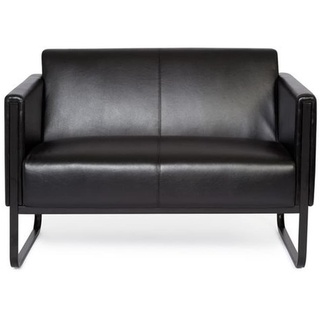 Lounge Sofa BALI BLACK Kunstleder mit Armlehnen hjh OFFICE
