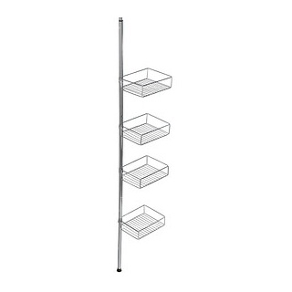 WENKO Teleskop-Duschregal Domaso silber 25,0 x 20,0 x 65,0 - 275,0 cm
