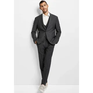 Anzug CINQUE "CICASTELLO", Herren, Gr. 56, N-Gr, grau (anthrazit), Web, Obermaterial: 53% Polyester, 43% Schurwolle, 4% Elasthan, unifarben, modisch, Basic, Anzüge, mit Powerstretch